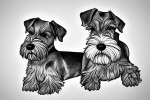 Miniature Schnauzer asleep on bed tattoo idea