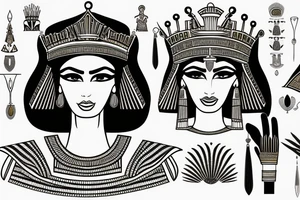 Egyptian female god with a crown tattoo idea