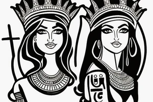 Egyptian female god with a crown tattoo idea