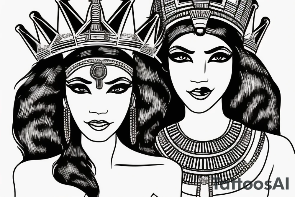 Egyptian female god with a crown tattoo idea