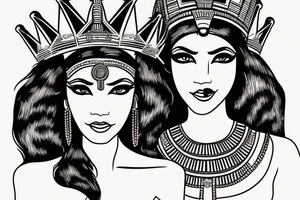 Egyptian female god with a crown tattoo idea
