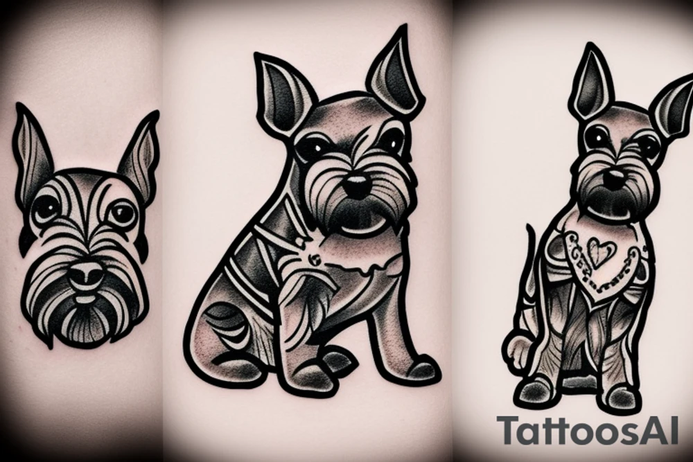 Miniature Schnauzer simple tattoo idea