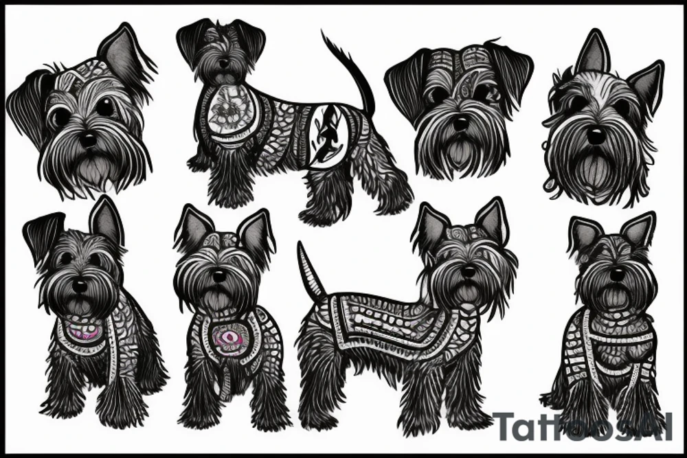 simple Miniature Schnauzer tattoo idea