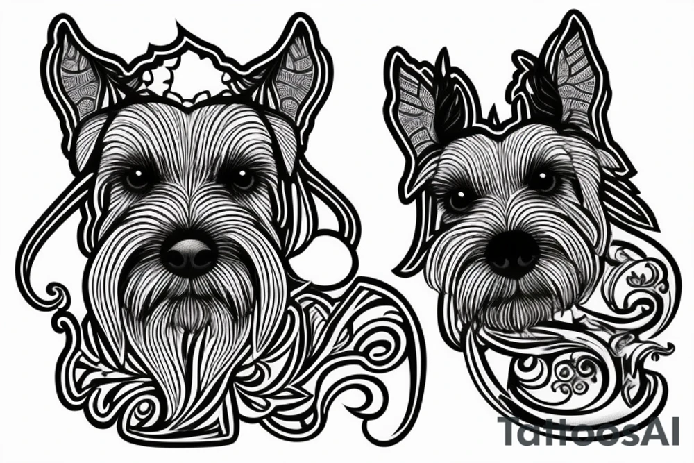 simple Miniature Schnauzer tattoo idea