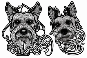 simple Miniature Schnauzer tattoo idea