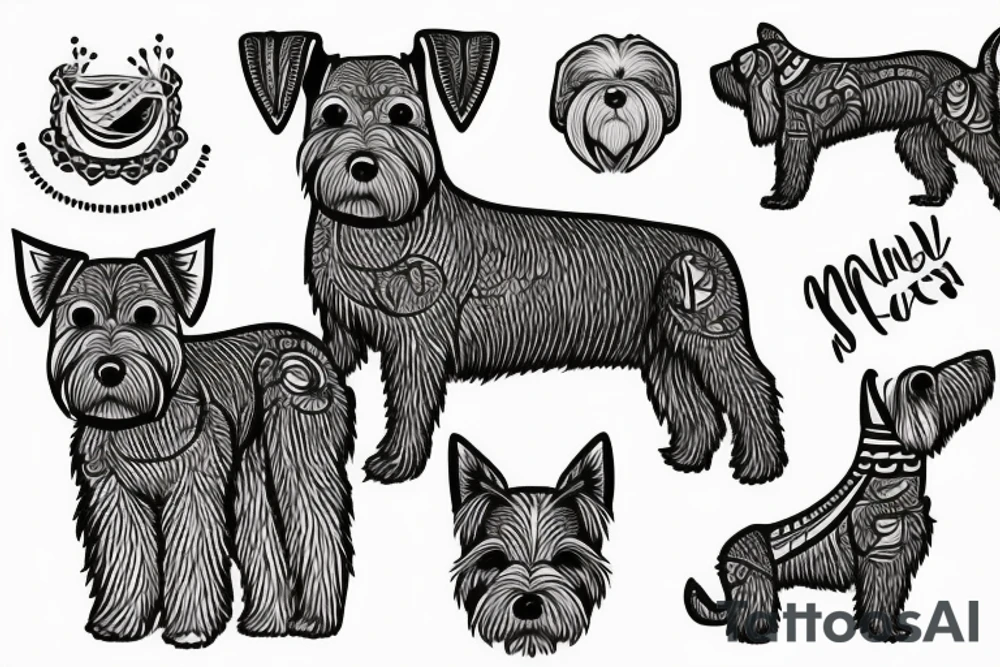 simple Miniature Schnauzer tattoo idea