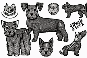 simple Miniature Schnauzer tattoo idea