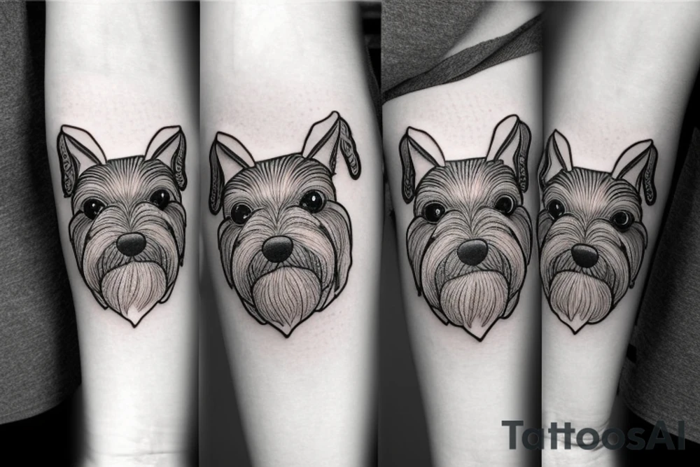 simple Miniature Schnauzer tattoo idea