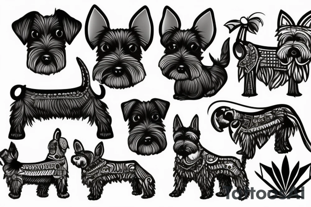simple Miniature Schnauzer tattoo idea