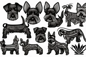 simple Miniature Schnauzer tattoo idea