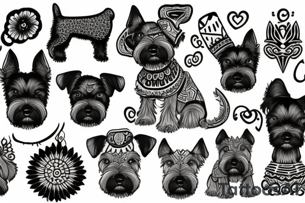 simple Miniature Schnauzer tattoo idea