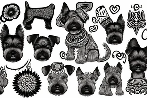 simple Miniature Schnauzer tattoo idea