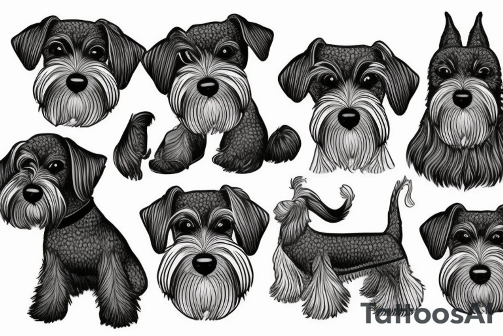 simple Miniature Schnauzer tattoo idea