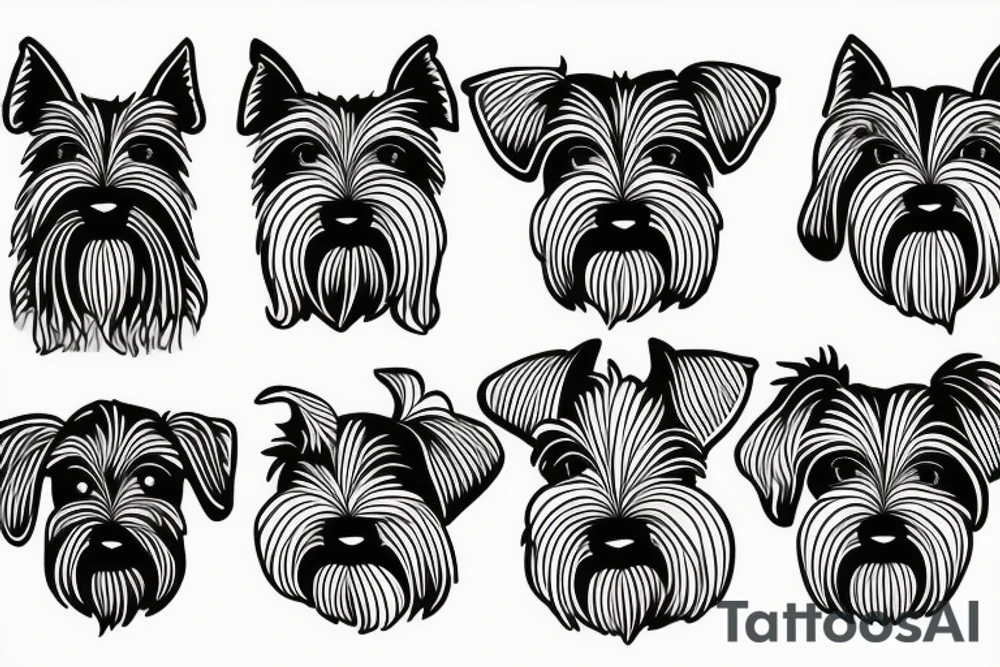 simple Miniature Schnauzer tattoo idea