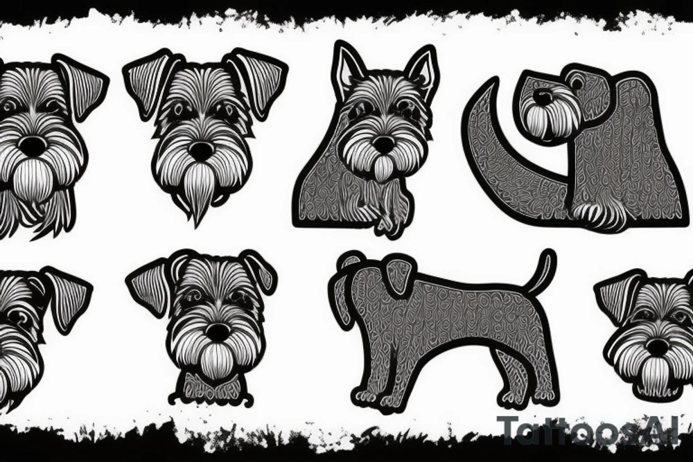 simple Miniature Schnauzer tattoo idea