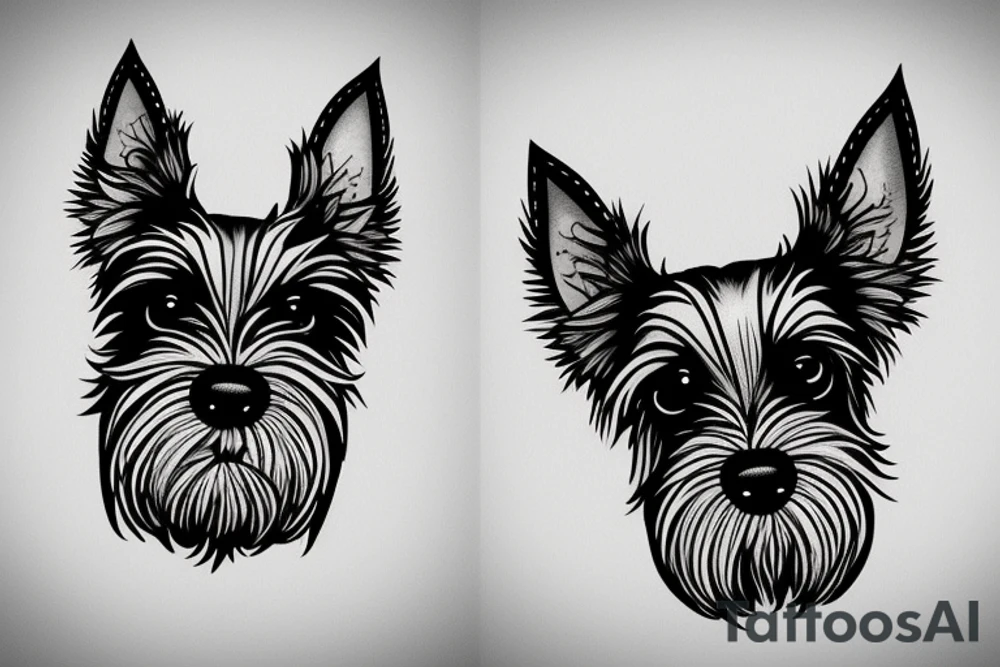 simple Miniature Schnauzer tattoo idea