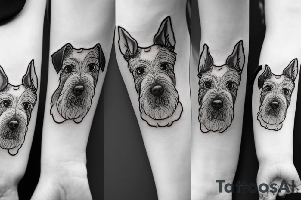 simple Miniature Schnauzer tattoo idea