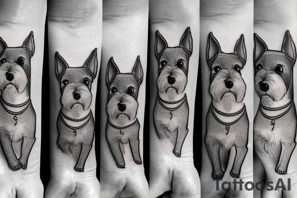 simple Miniature Schnauzer tattoo idea