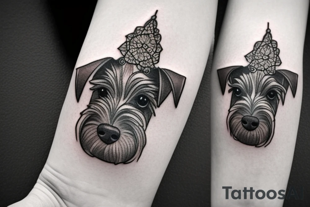 simple Miniature Schnauzer tattoo idea