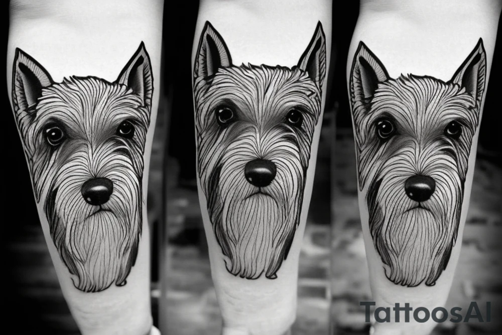 simple Miniature Schnauzer tattoo idea