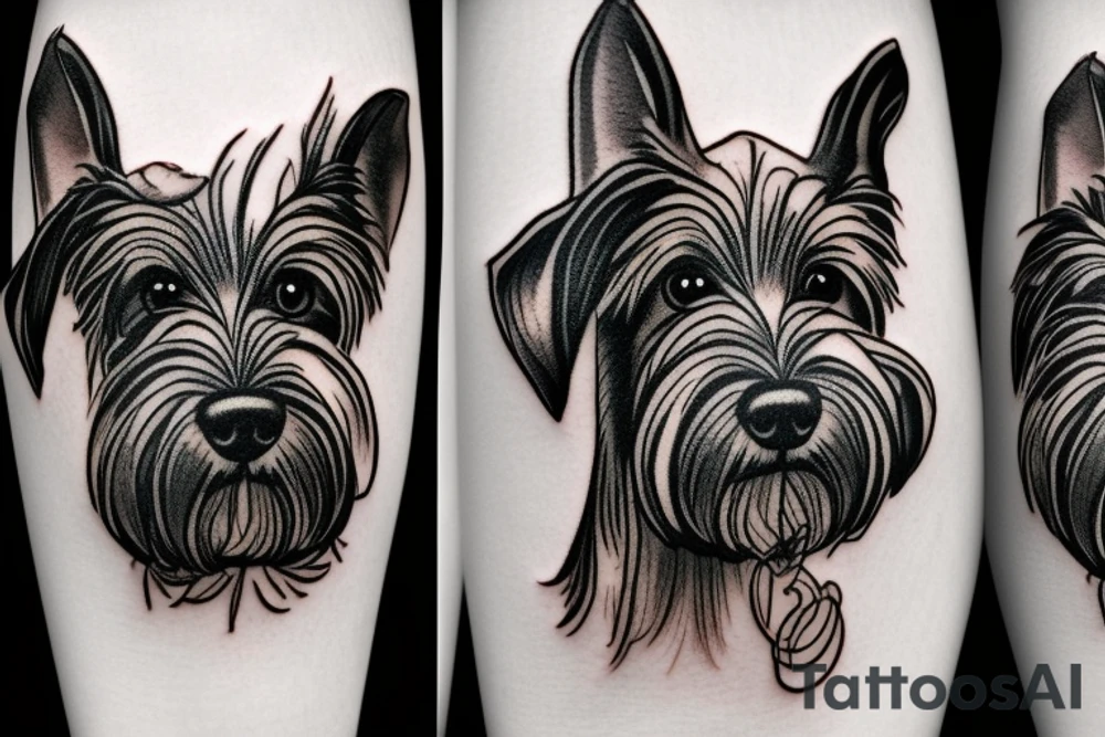 simple Miniature Schnauzer tattoo idea