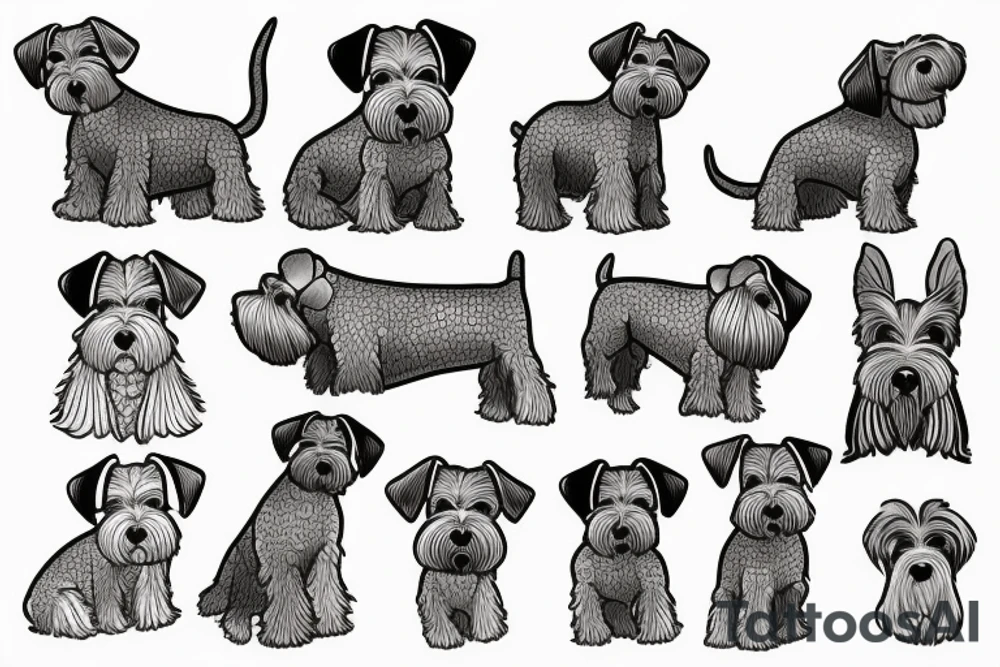 simple Miniature Schnauzer tattoo idea
