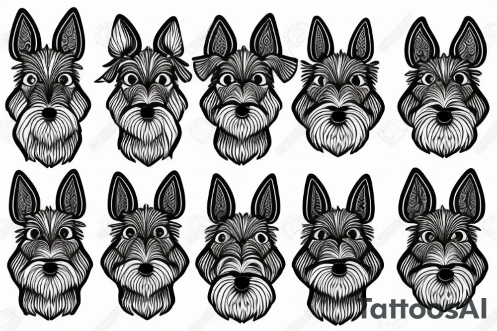 simple Miniature Schnauzer tattoo idea