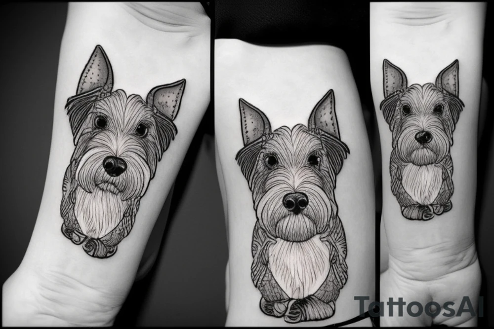 simple Miniature Schnauzer tattoo idea