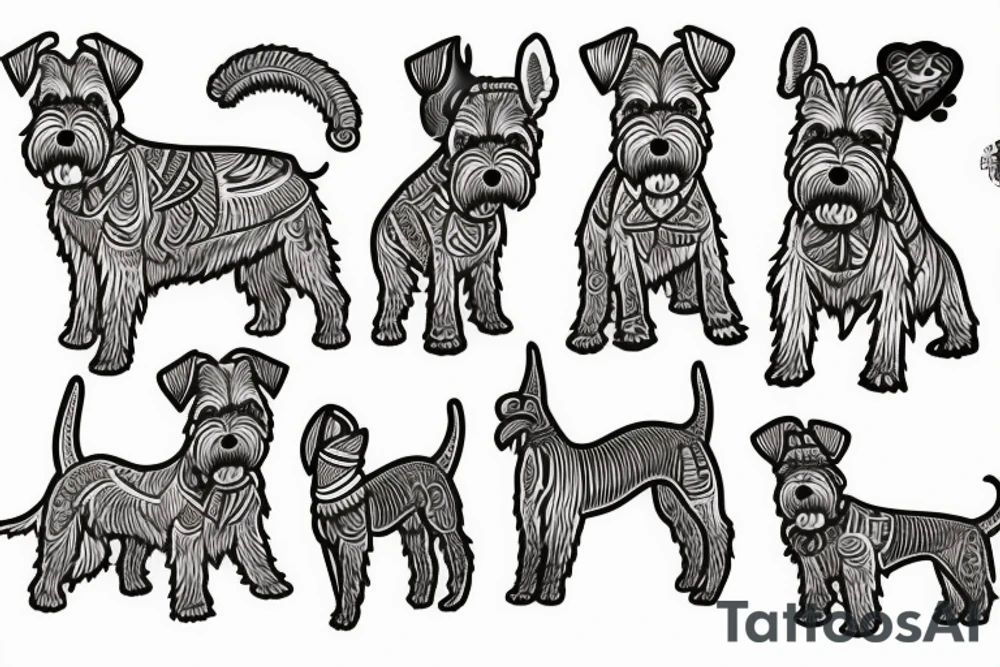 simple Miniature Schnauzer tattoo idea