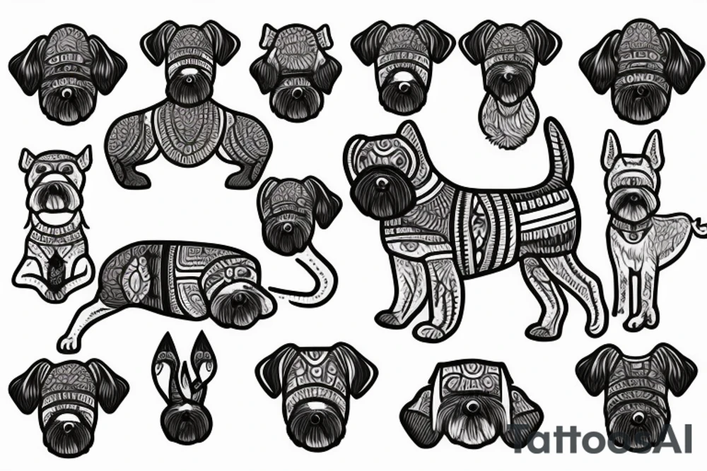simple Miniature Schnauzer tattoo idea