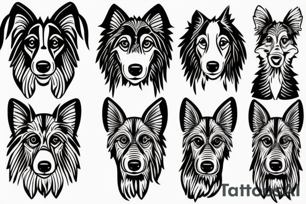 simple Collie dog tattoo idea