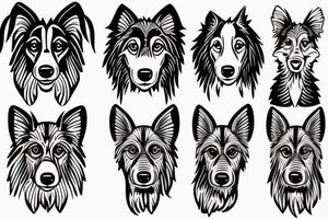 simple Collie dog tattoo idea