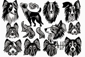 simple Collie dog tattoo idea