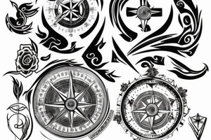 White Tiger, Ship, Compass tattoo idea