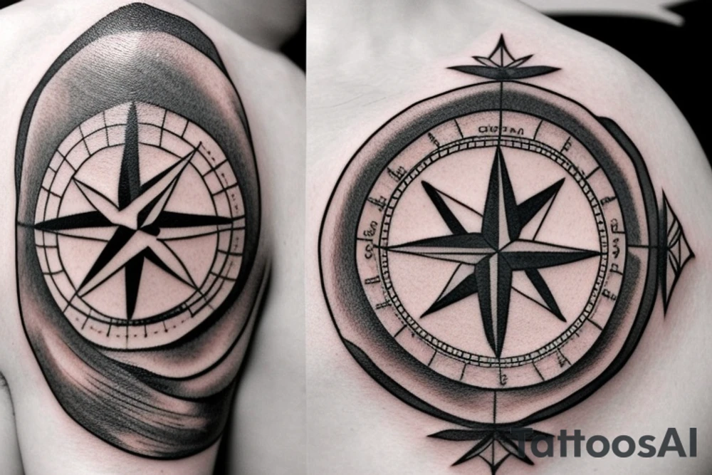 Ship, Compass tattoo idea