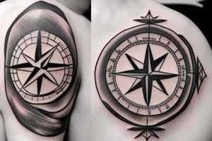 Ship, Compass tattoo idea