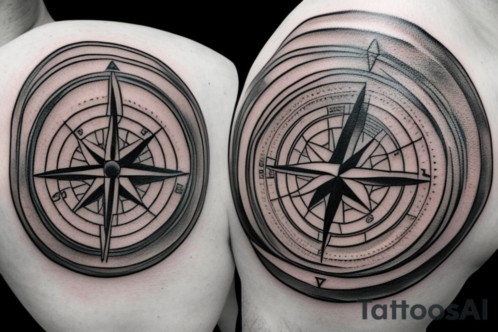 Ship, Compass tattoo idea