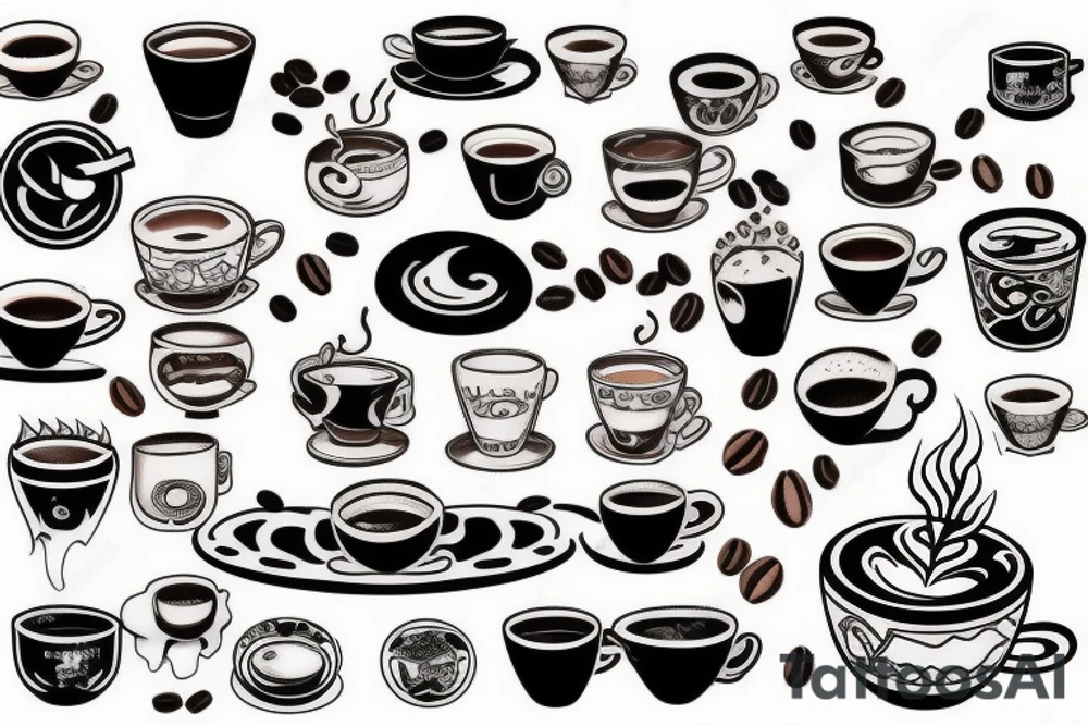 Coffee traditional tattoo capuccino tattoo idea