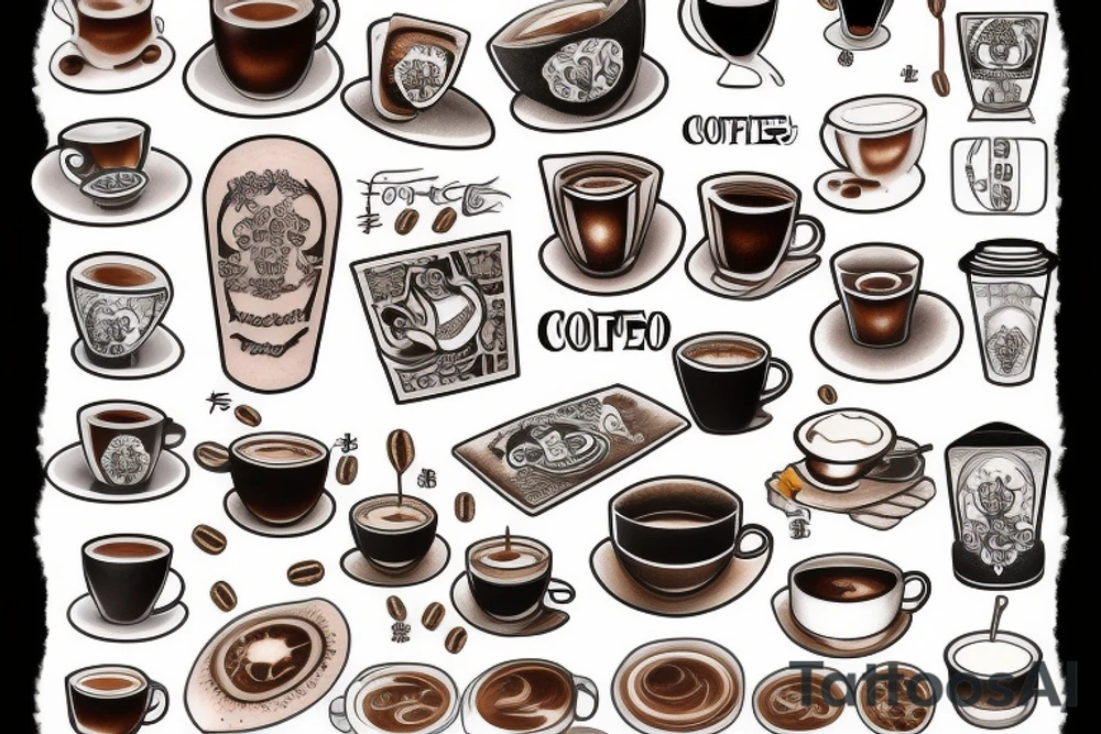 Coffee traditional tattoo capuccino tattoo idea