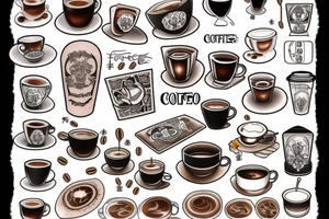 Coffee traditional tattoo capuccino tattoo idea