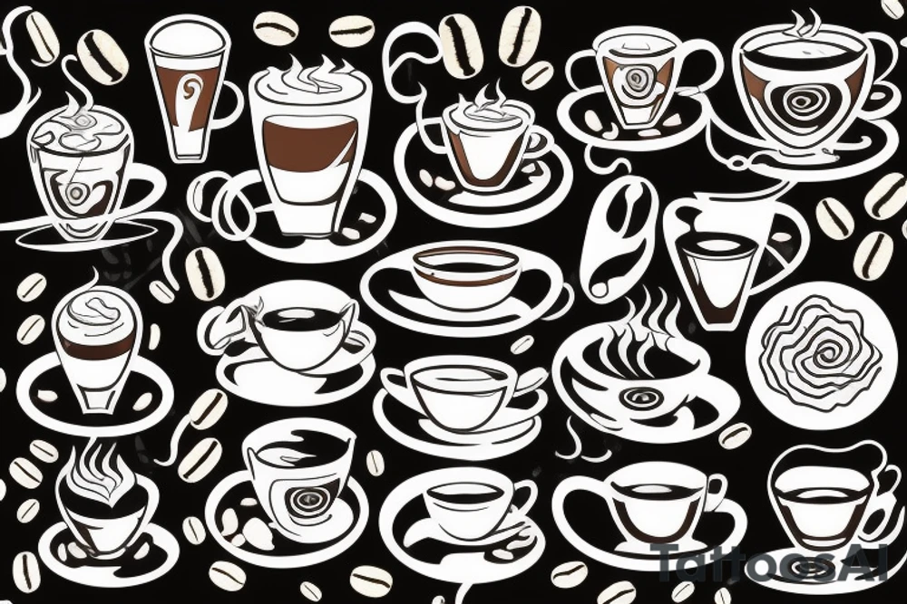 Coffee traditional tattoo capuccino tattoo idea