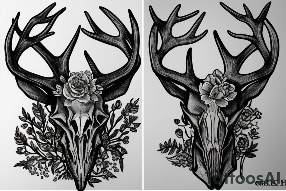 Elk skull tattoo idea