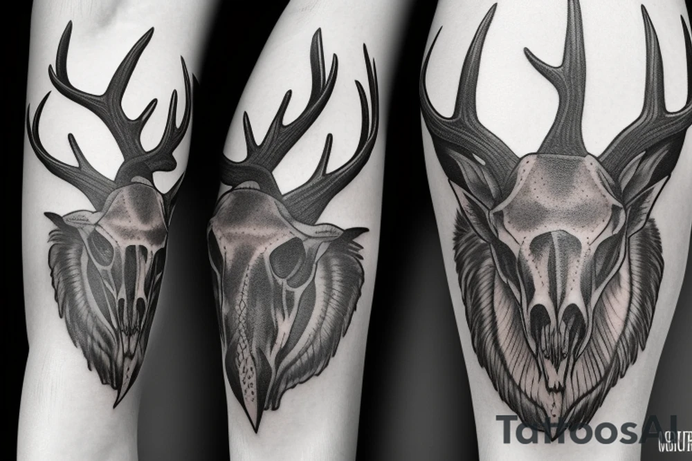 Elk skull tattoo idea