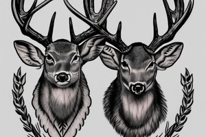 Whitetail deer skull tattoo idea