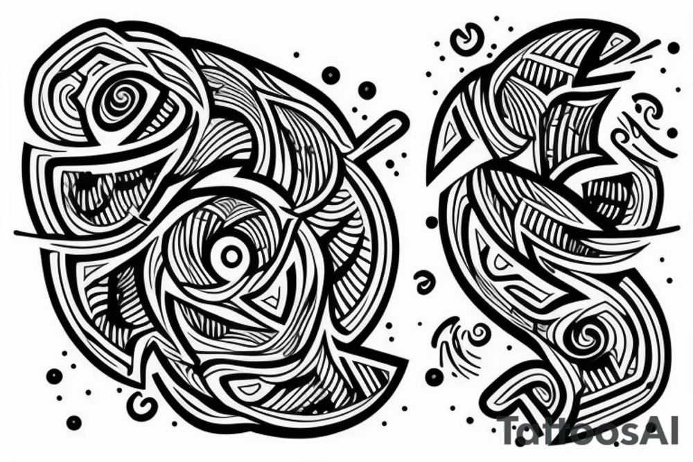 Black and white geometric tattoo of nature or animals on female ribs? tattoo idea