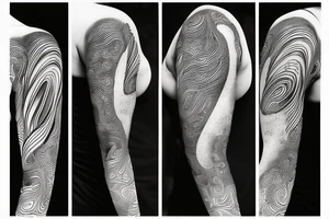 Milky way and sky on female ribs tattoo idea