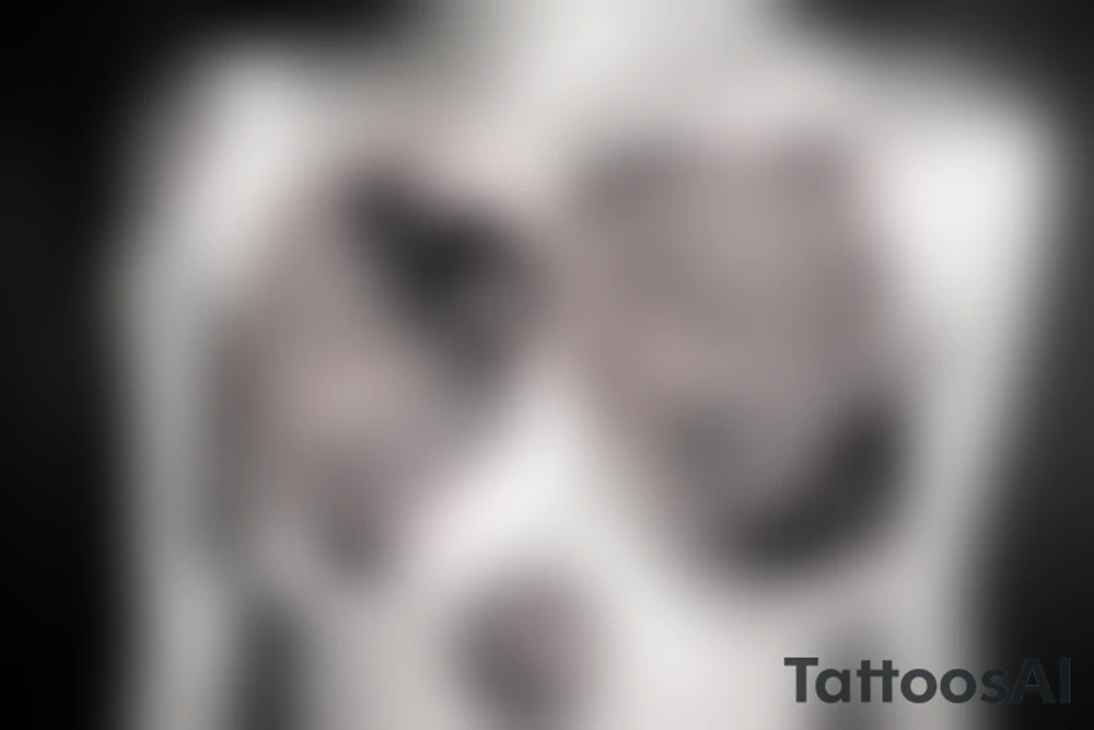 Milky way and sky on female ribs tattoo idea