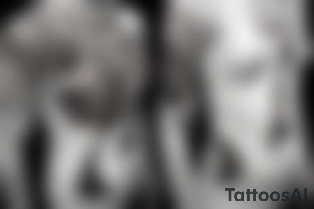 Milky way and sky on female ribs tattoo idea