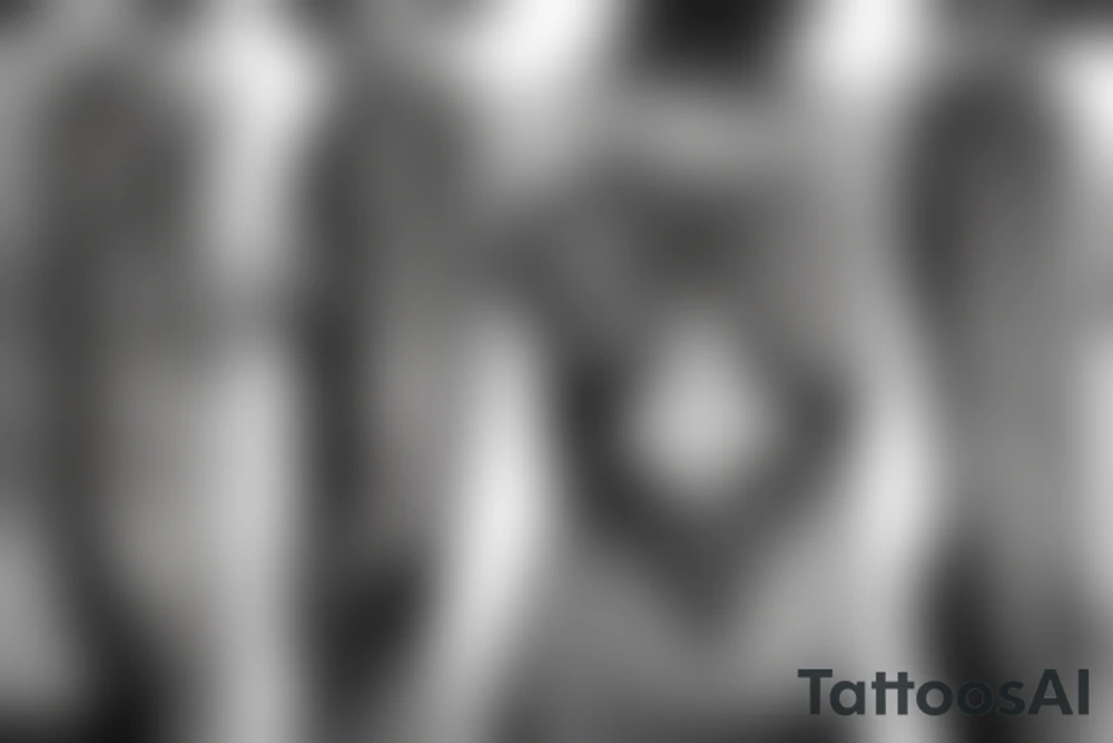 Milky way and sky on female ribs tattoo idea