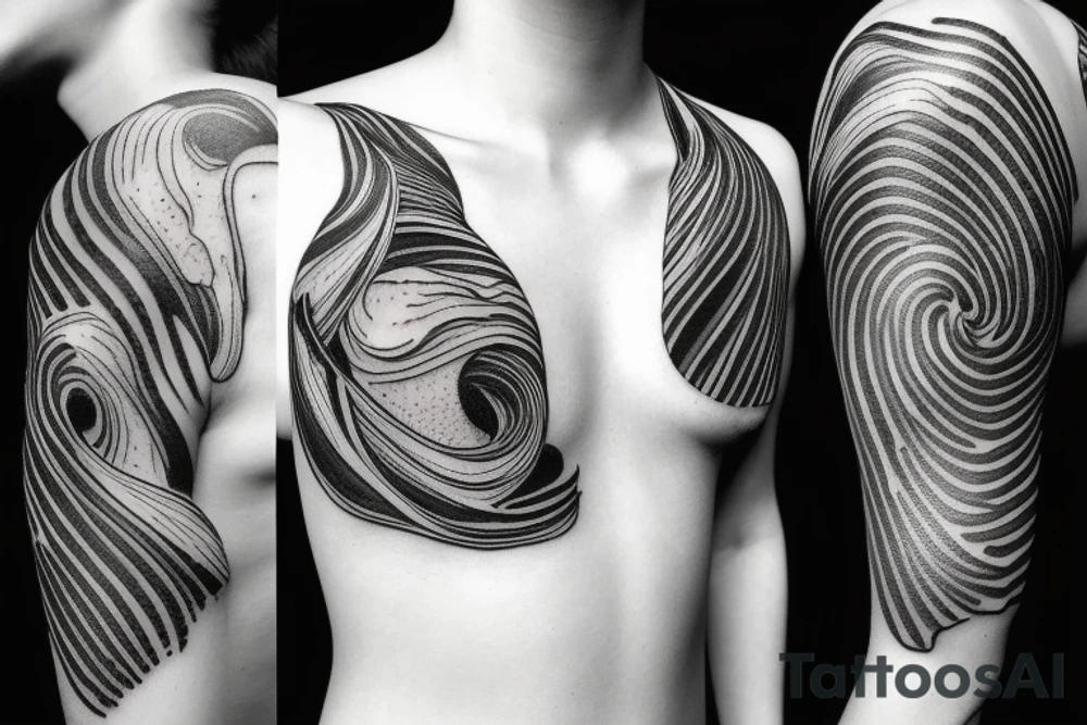 Milky way and sky on female ribs thin contour tattoo idea